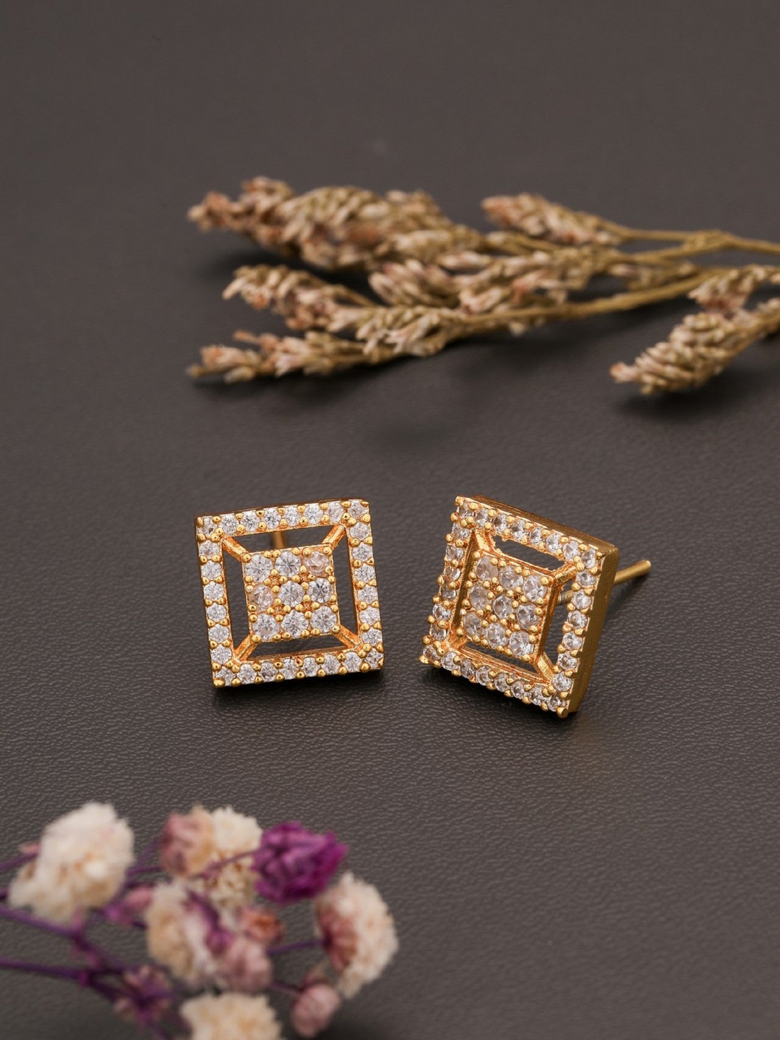 Golden Twig Sparkle Earrings – GIVA Jewellery